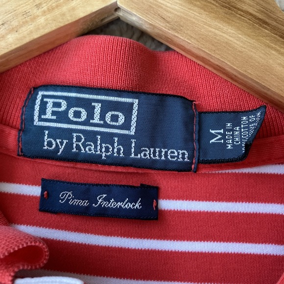 Polo Ralph Lauren Flesh Pony Shirt Mens M Red Pima Interlock Short Sleeve Golf - Picture 3 of 4